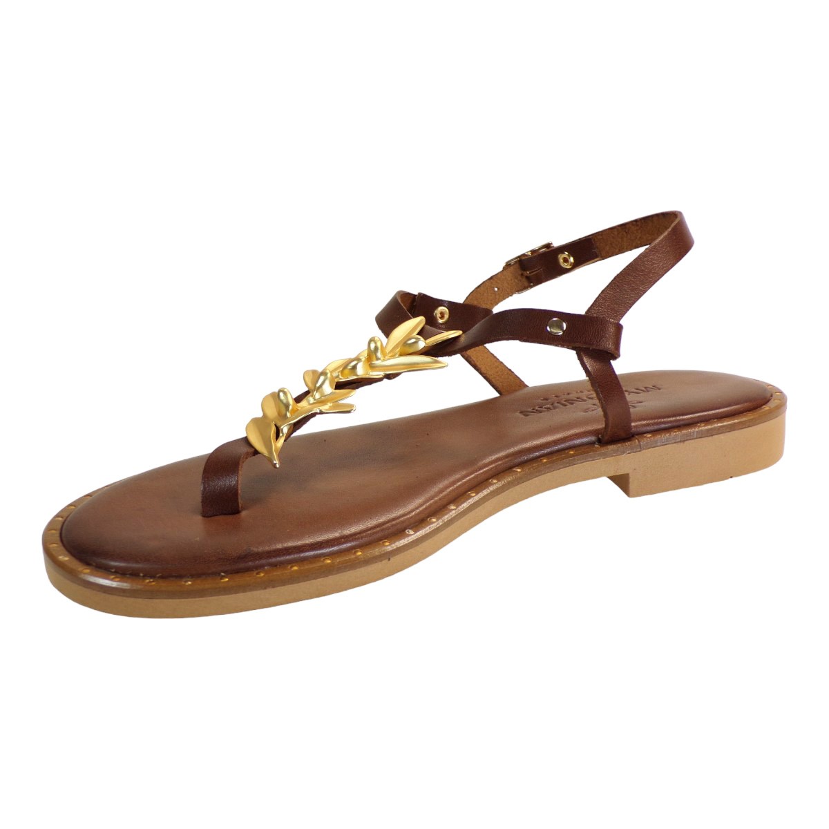 Myconian Greek Sandals Γυμαικεία Παπούτσια Πέδιλα 221584 Καφέ φωτογραφία