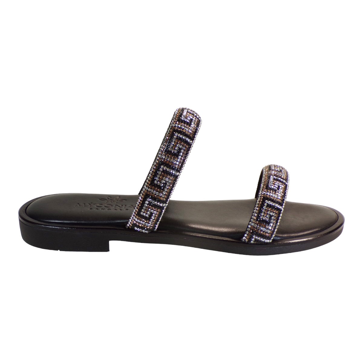 Myconian Greek Sandals Γυμαικεία Παπούτσια Πέδιλα 2161 Μαύρο φωτογραφία